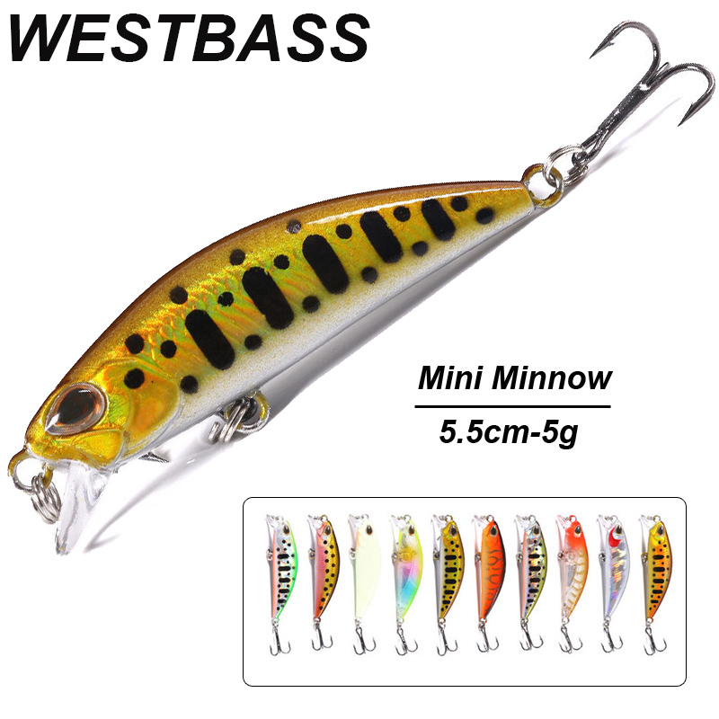 Fishing Lure Popper - WESTBASS 1PX 마이크로 미노우 루어 55mm-5g