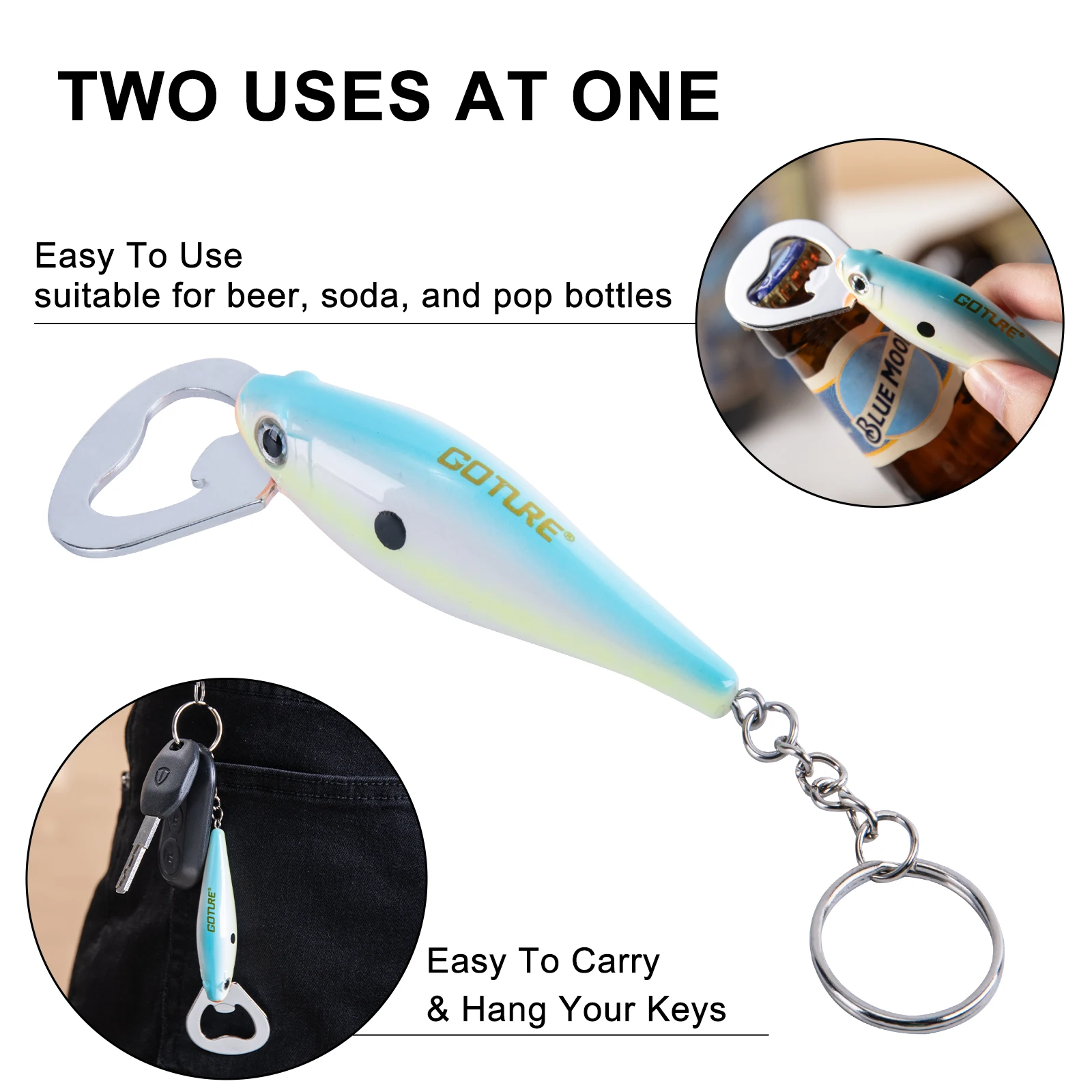 Goture 낚시 루어 병따개, 탄소강 물고기 패턴,  - Fishing Lure Kit 리뷰 및 가격