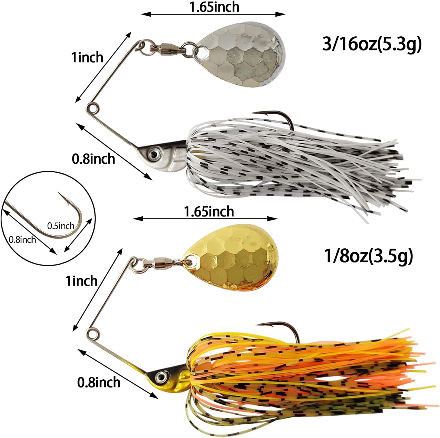 Eupheng 스피너 미끼 스푼 와이어 미끼 3.5g- - Fishing Lure Buzzbait 리뷰 및 가격