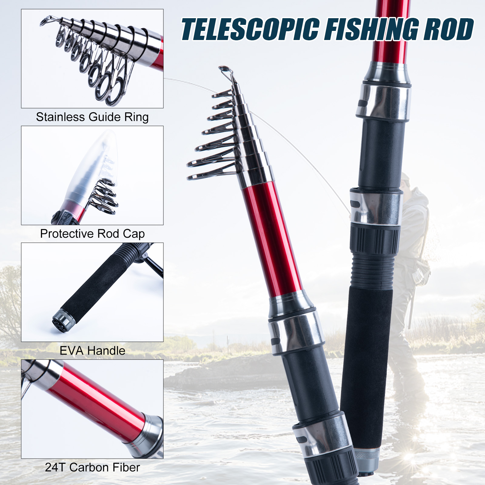 고투어 텔레스코픽 낚싯대 및 릴 콤보, 스피닝 릴, 카 - Fishing Lure Spinner 리뷰 및 가격