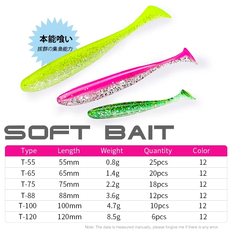TSURINOYA 새로운 크기 100mm 120mm T - Fishing Lure Soft Plastic 리뷰 및 가격