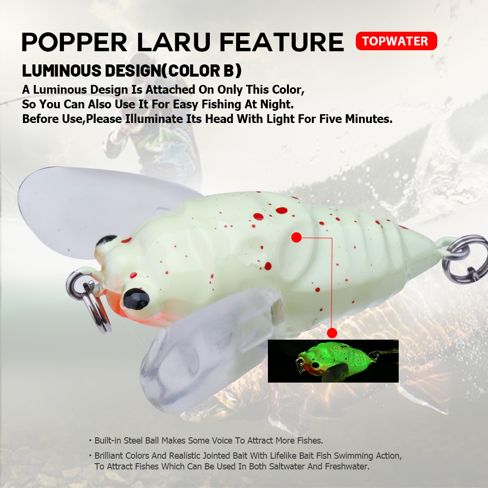 Agoie 날개 달린 탑워터 포퍼 미끼, 실물 같은 매 - Fishing Lure Popper 리뷰 및 가격