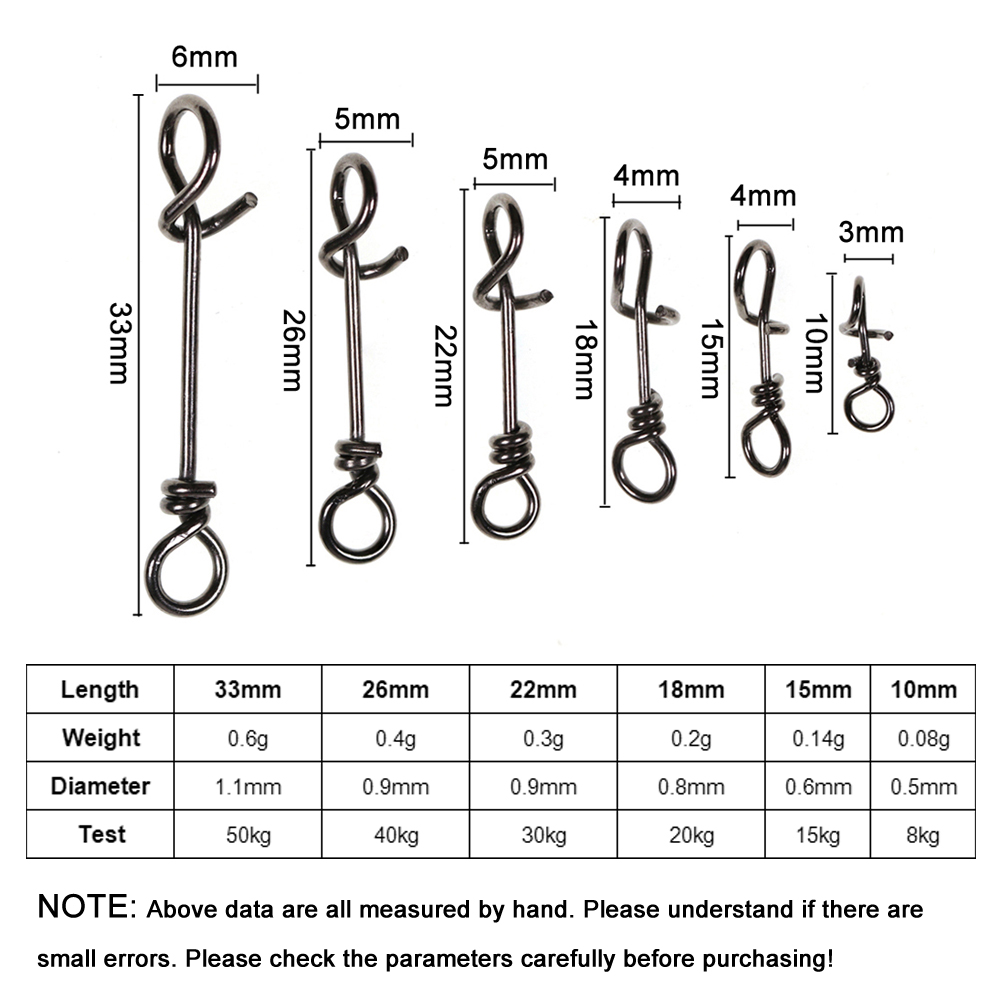 Bimoo 50pcs 스테인레스 스틸 퀵 락 스냅 스프 - Fishing Lure Accessories 리뷰 및 가격