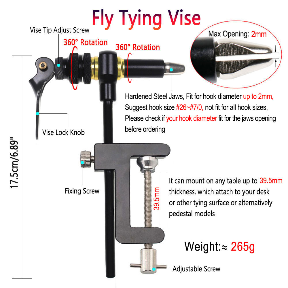 Bimoo-360 ° 회전 C-클램프 플라이 타이 바이 - Fishing Lure Spinner 리뷰 및 가격