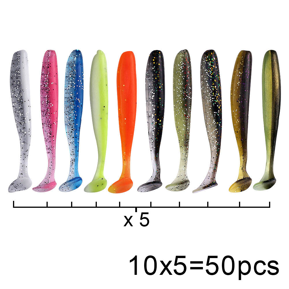 QXO 50 개/몫 Swimbait 소프트 루어 실리콘 - Fishing Lure Jerkbait 리뷰 및 가격
