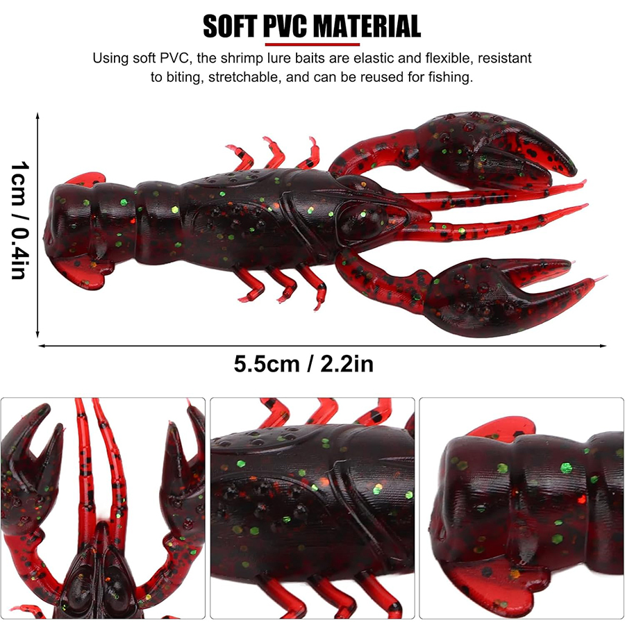 20pcs 가재 인공 미끼 새우 랍스터 클로 루어베이스 - Fishing Lure Soft Plastic 리뷰 및 가격
