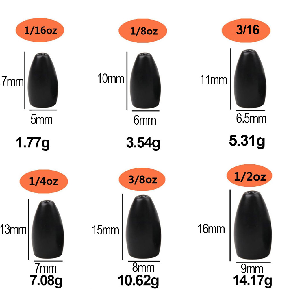 텅스텐 강철 낚시 무게 총알 낚시 싱커 무게 웜 지그  - Fishing Lure Jig 리뷰 및 가격